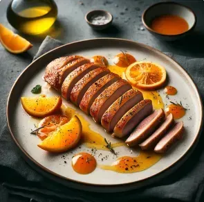 
            
                Грудка утки с апельсиновым соусом
            
            
        